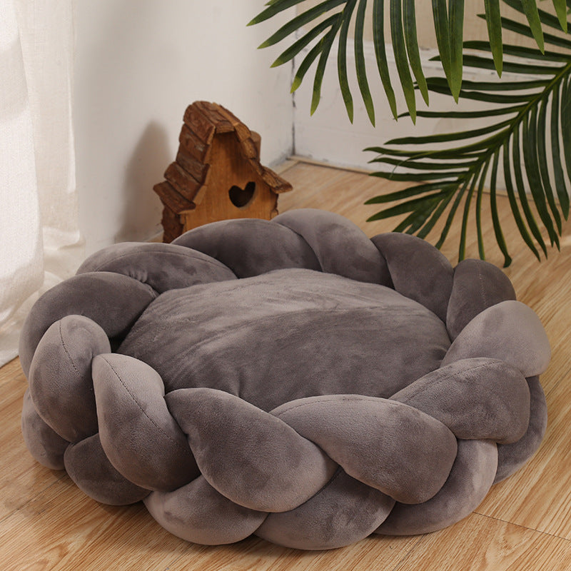 New DIY Hand-woven Creative Thick Suede Cloth Line Pet Nest