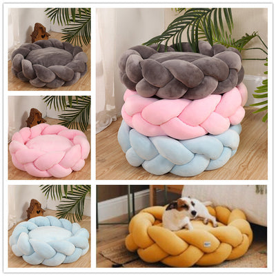 New DIY Hand-woven Creative Thick Suede Cloth Line Pet Nest